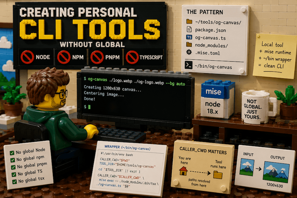 A terminal running a personal CLI tool